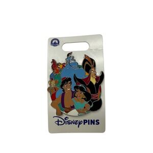 Disney Aladdin Cast Pin Aladdin Jasmine Genie Jafar Abu & Lago‎ Pin NIP